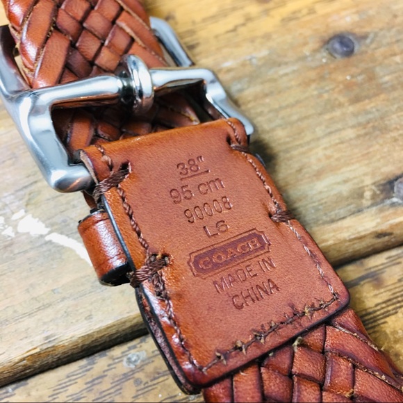 Coach Other - Coach Braided Brown Leather Mens Belt, 38